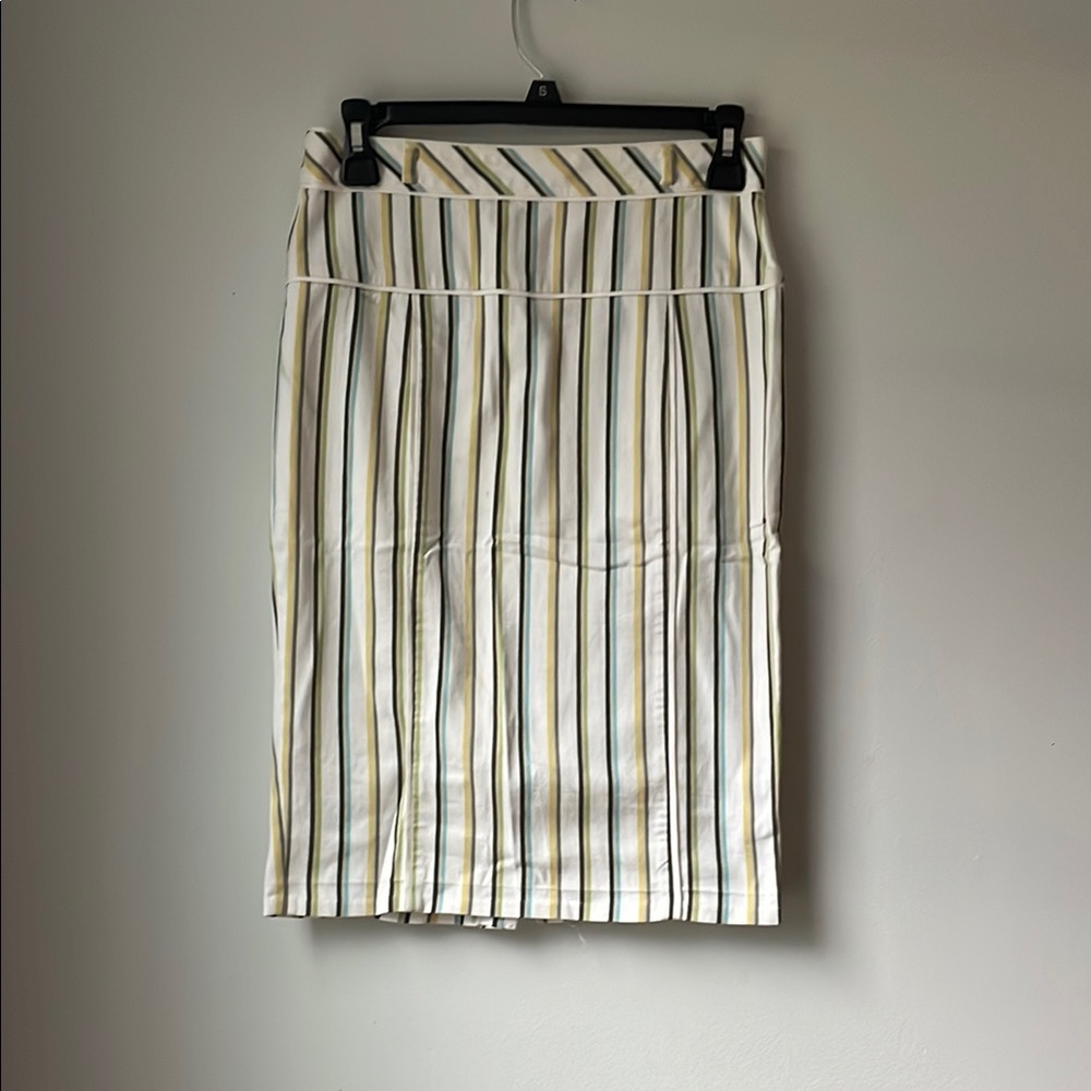 Express Cream Pleated Pencil Skirt